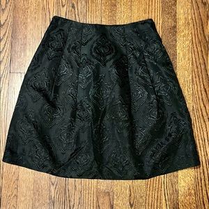 TALBOTS Petites Black Jacquard A-Line Skirt 10P